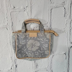 Nine WEST Mini Tropical Floral Cosmetic Carry Case Makeup Bag Zip Close Small OS